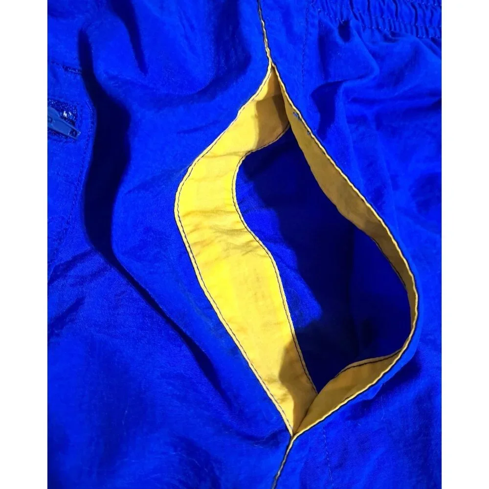 Weekender Nylon Swim Shorts‎ Mens XL Blue With Side & Back Pockets Vintage